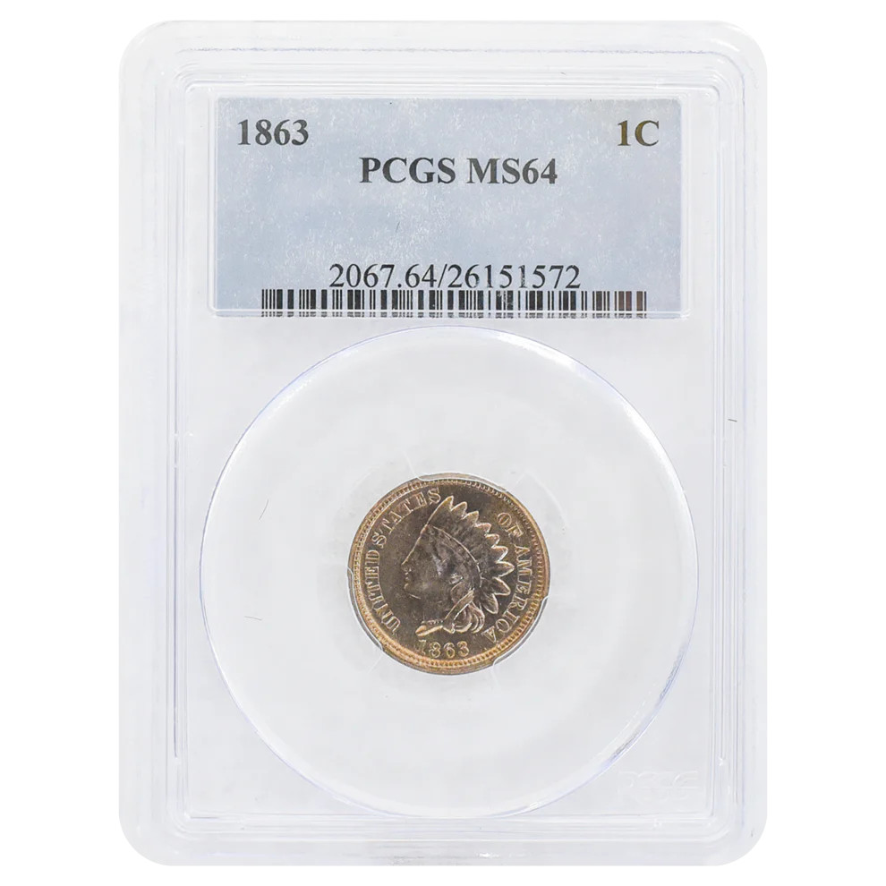 1863 Indian Head Cent MS64 PCGS