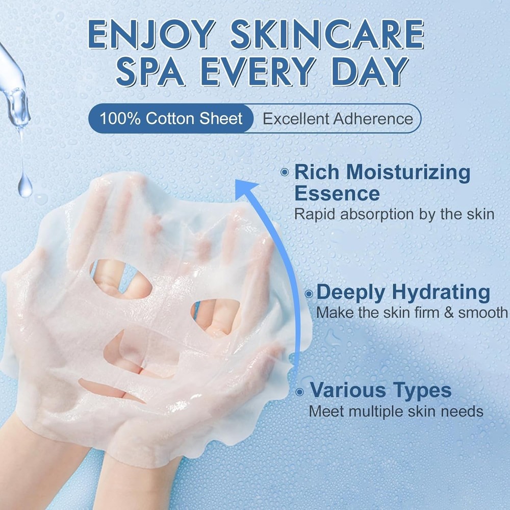 Gift-Ready 9 Pack Face Masks – Plant-Based Profound Hydration for All Skin Types
