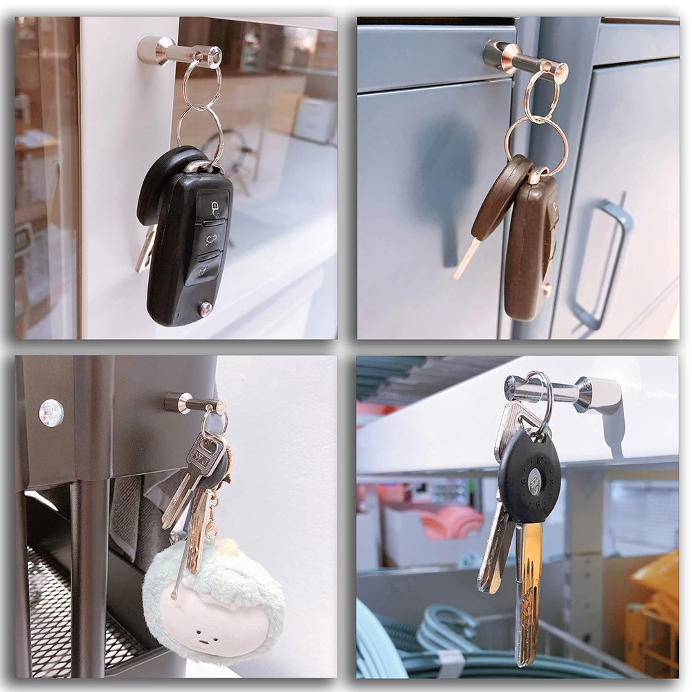 Keychain Magnet for Testing Brass,Keychain Pocket D12mm-2PACK-SILVER, Silver