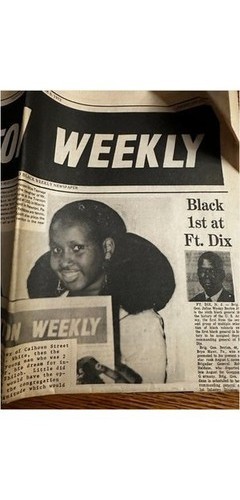 1972 Trenton NJ Weekly Newspaper Photograph: Becton at Fort Dix & Black History