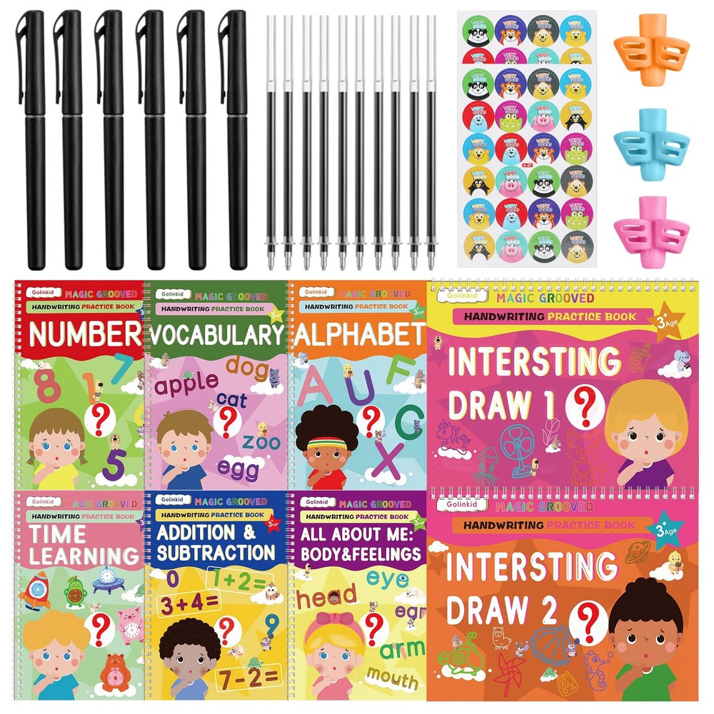 Golinkid Magic Grooved Writing Practice, grooved Handwriting Practice Small