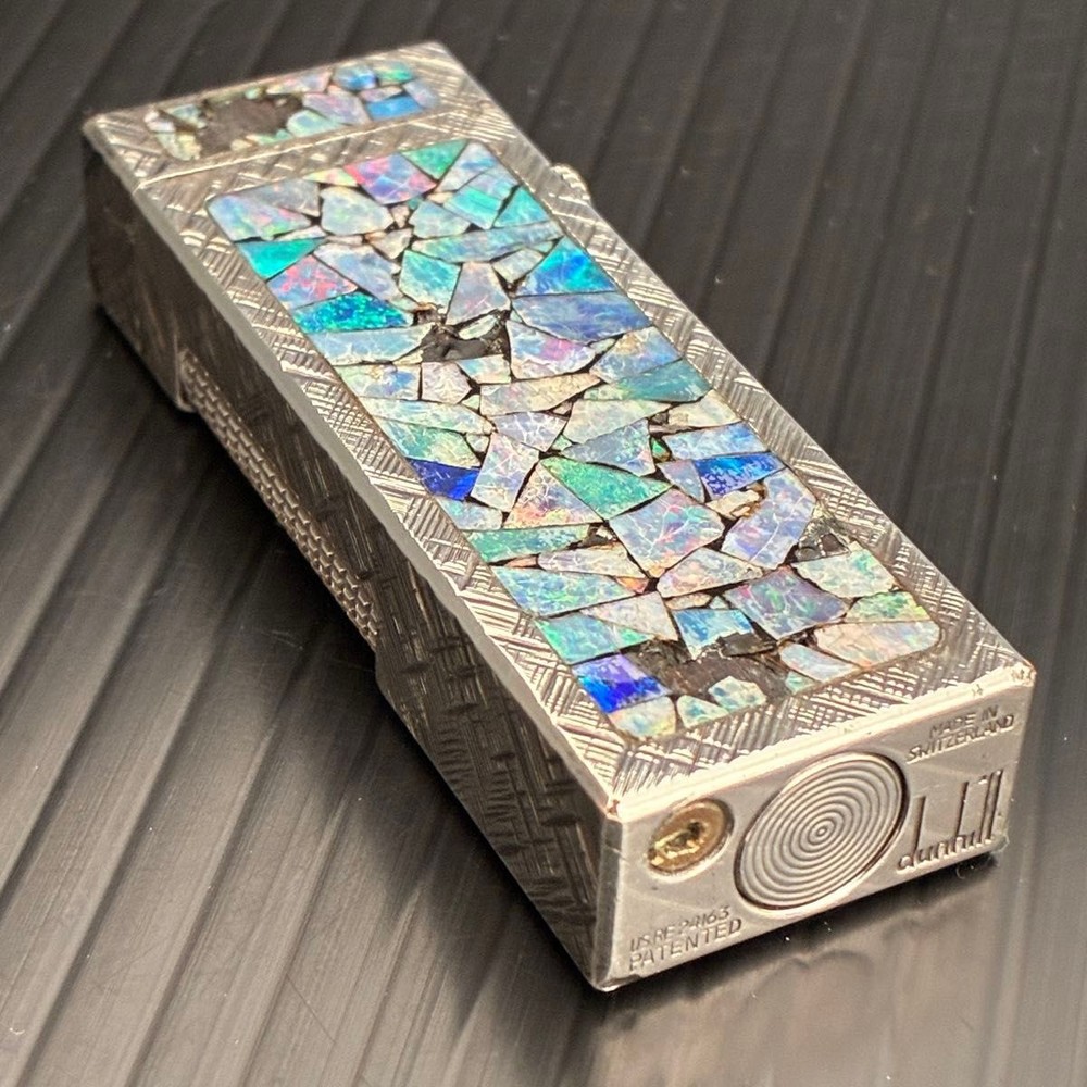 Dunhill Mosaic Opal Gas Lighter Roller Vintage Used