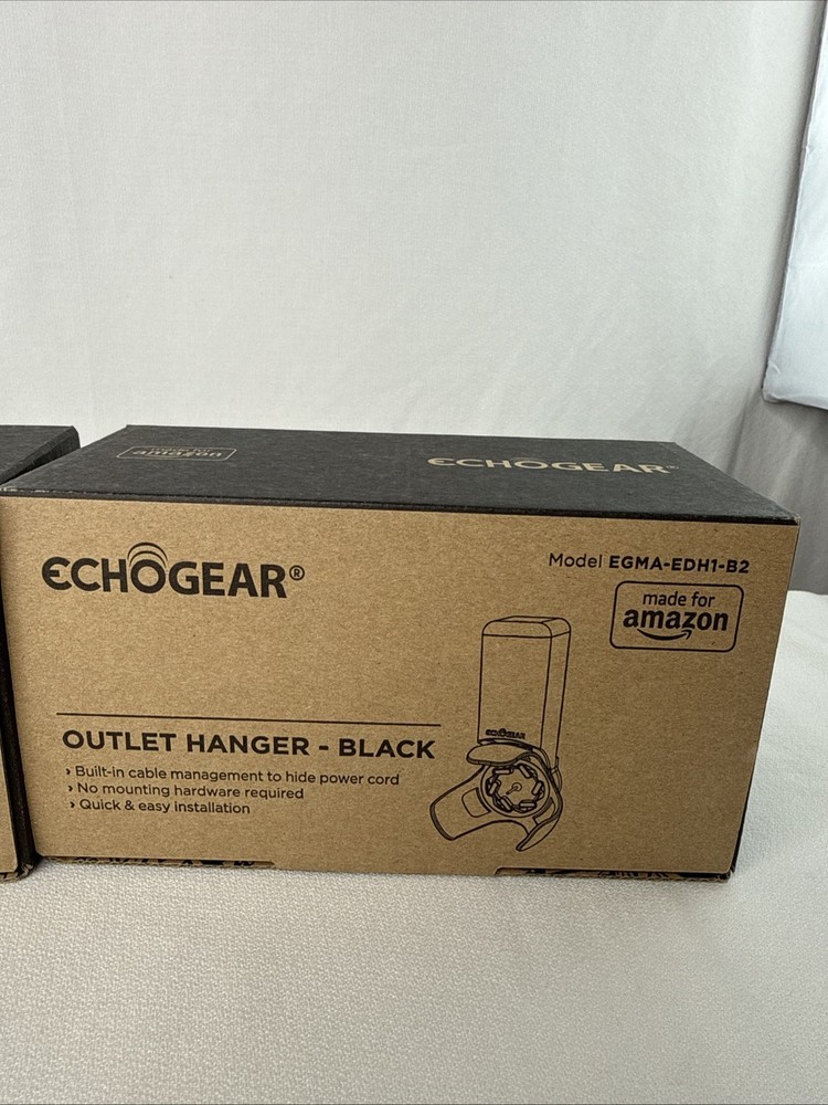 2 Pack Echogear Echo Dot Outlet Hanger (Black) Fits 4th Gen Echo Dot