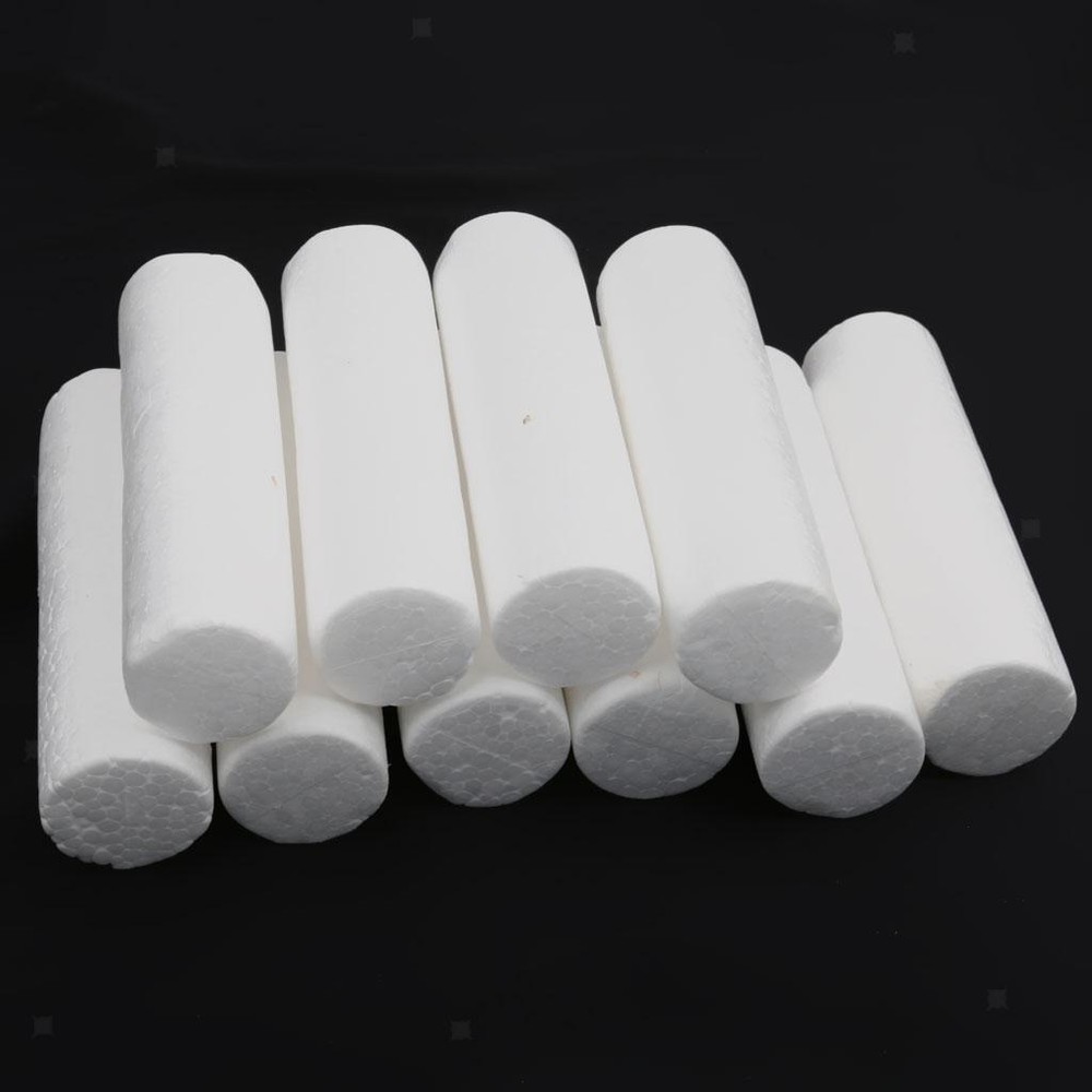 10pcs White Modeling Crafts Polystyrene Foam Cylinder