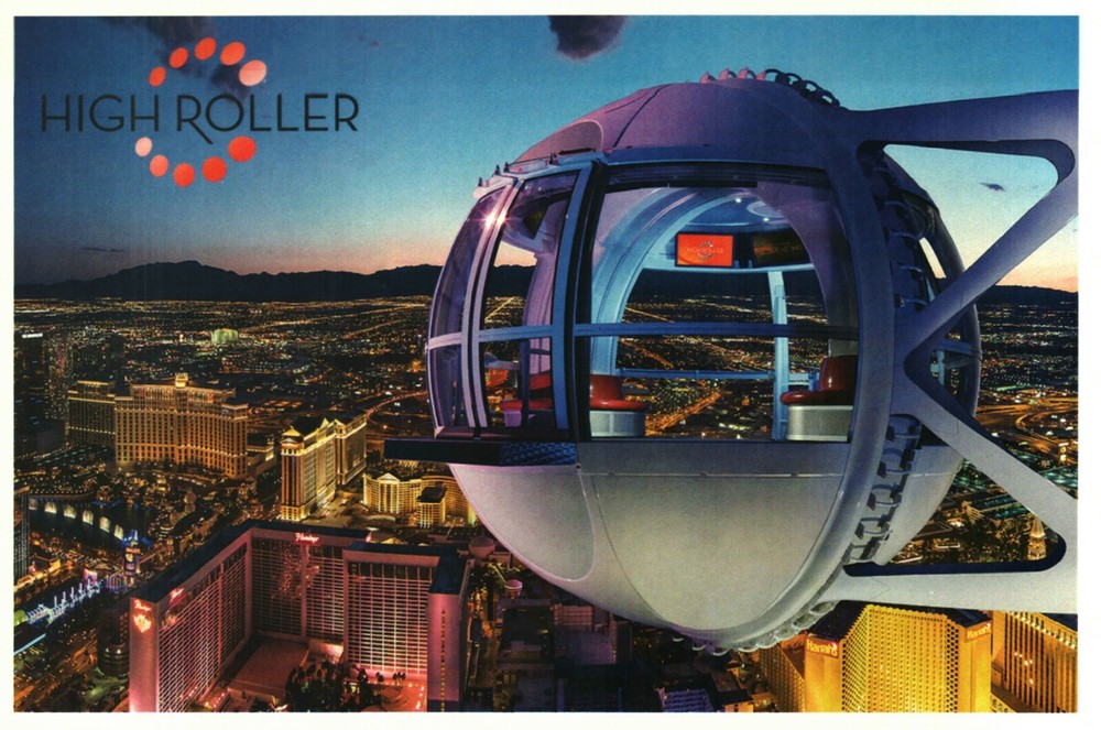 Las Vegas Postcard -- High Roller Overlooking City -- (dated 2014)