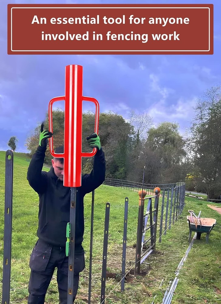 Fence Post Driver, Heavy Duty T Post Driver with Handles, Time Saving and Heavy