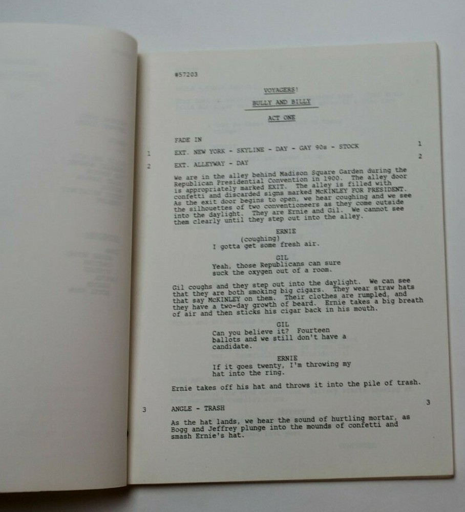 VOYAGERS! / B.W. Sandefur, 1982 TV Script "Bully and Billy" save Teddy Roosevelt
