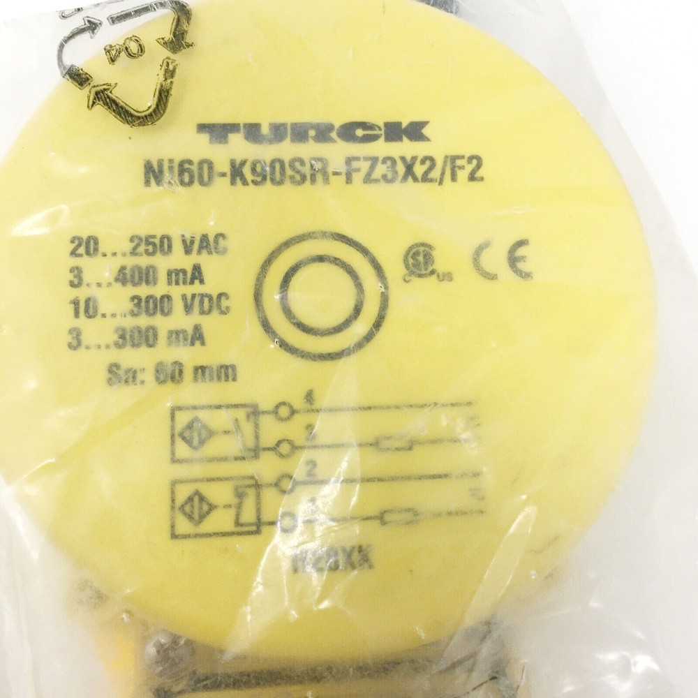 TURCK NI60-K90SR-FZ3X2 2-Wire AC DC NonEmbeddable Rectangular Inductive Sensor