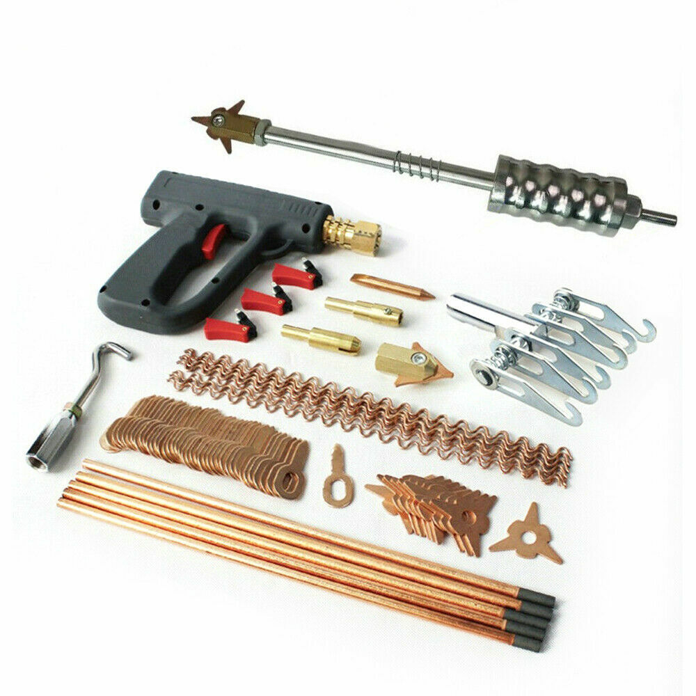 86x Stud Welder Dent Puller Kit Spot Welding Gun Pulling Hammer Repair Tool Kit