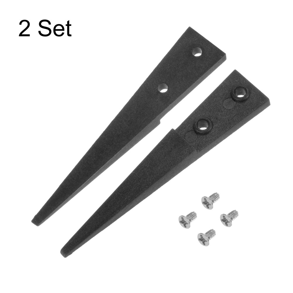 2pair Replaceable Ceramic Tweezer Tips 1.57" Carbon Fiber Flat Heads, Black