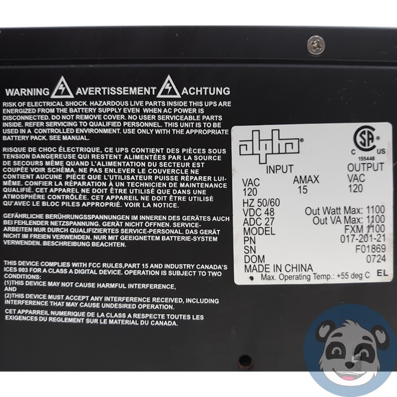 Alpha Technologies FXM-1100 FXM1100 Rugged UPS Module "B"
