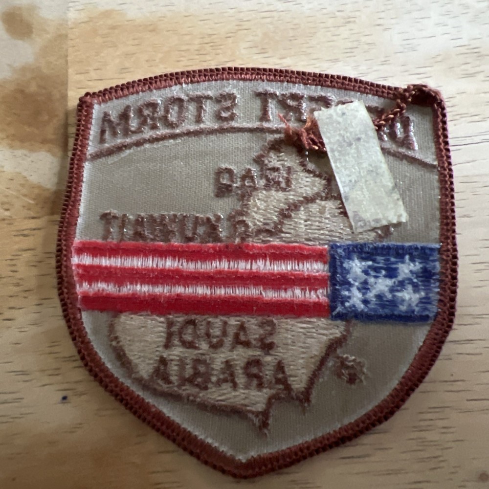 Large Operation Desert Shield Patch US Flag & Theater Map Iraq Kuwait Saudi