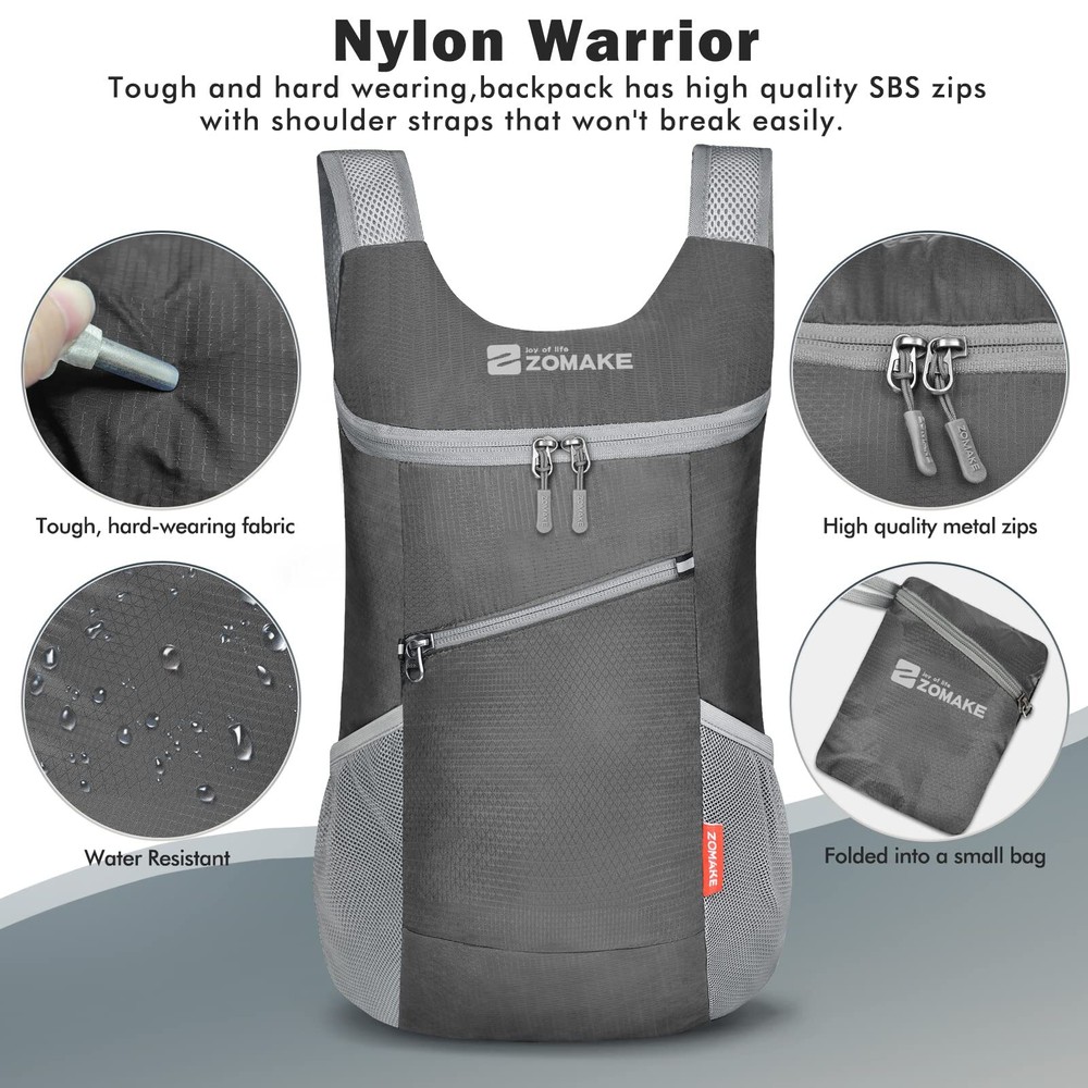 Lightweight Packable Backpack 14L - Foldable Backpack Small Daypack Hiking Ba...