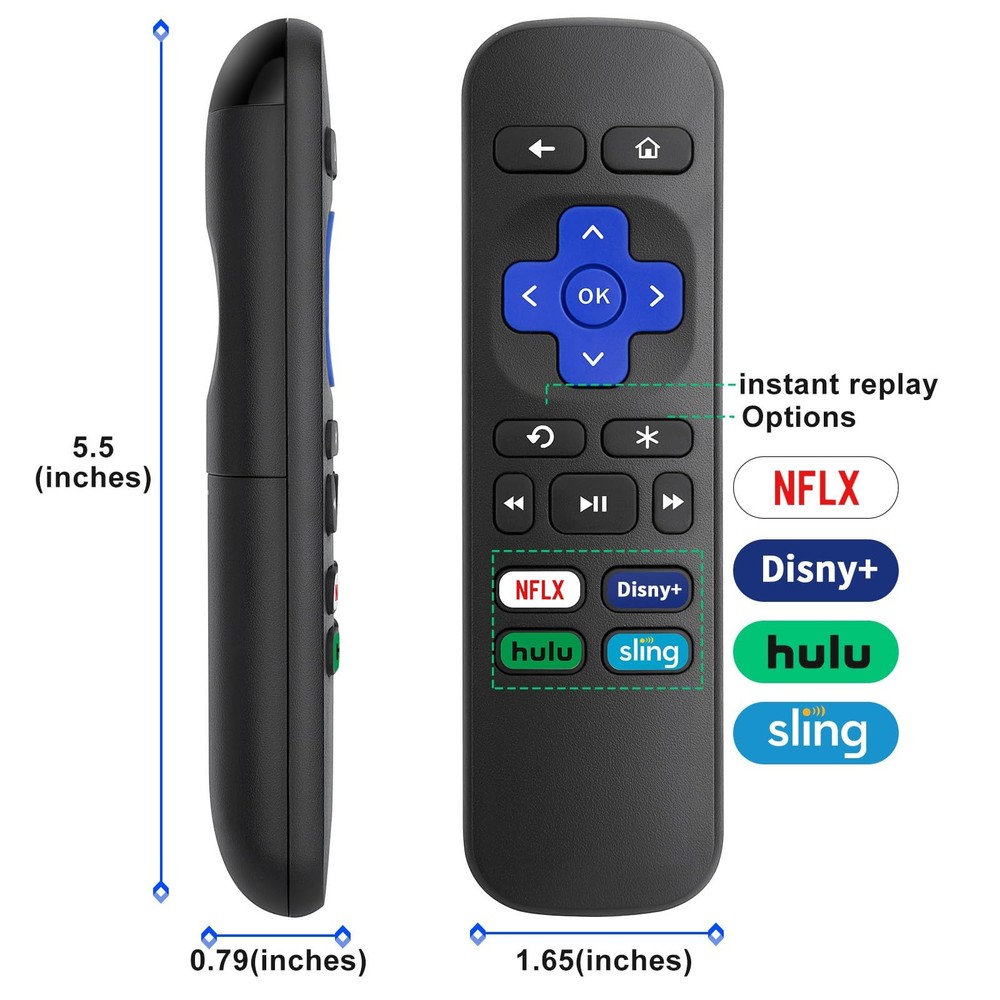 (2 Pack) Replacement Remote Control for Roku Player (2-Pack),