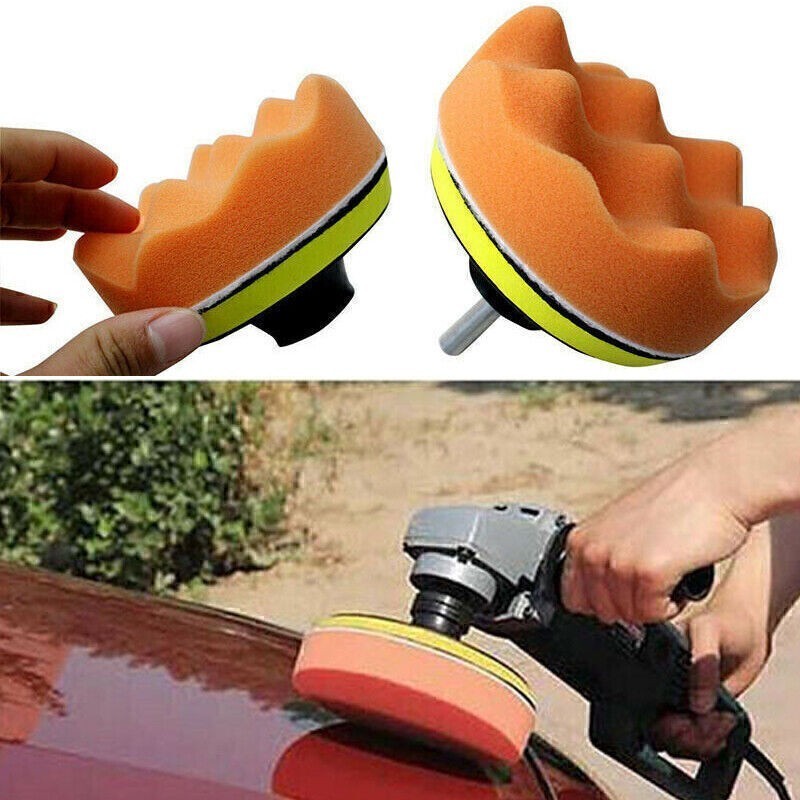 Sponge Buffing Pads w/ M10 Thread Drill Adapter for Car Buffer Polisher Sanding