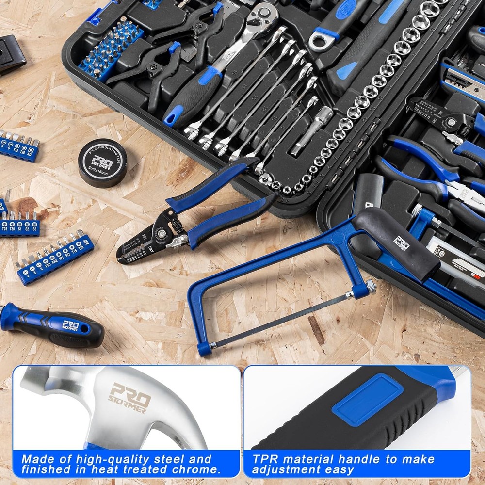 259-Piece Tool Kit, General Household Hand Tool Set with Plastic Storage Toolbox