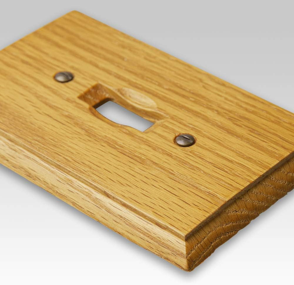 4025D Carson Wallplate, 1 Duplex, Wood, Light Oak, 1-Pack