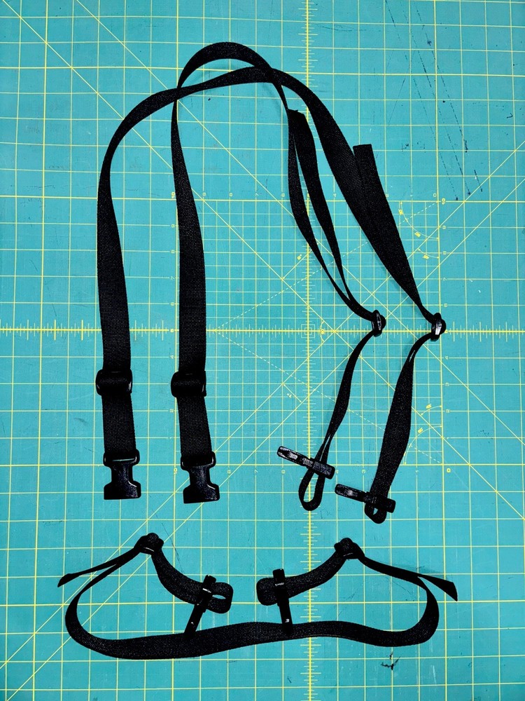 Chest Rig X Harness Shoulder Strap & Back Strap Set - Black