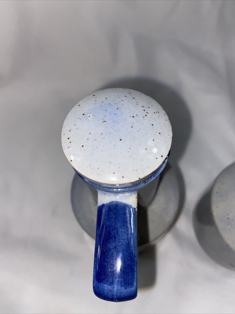 Pair Staurogram tau-rho Monogrammatic Cross Stoneware Communion Wine Decanters