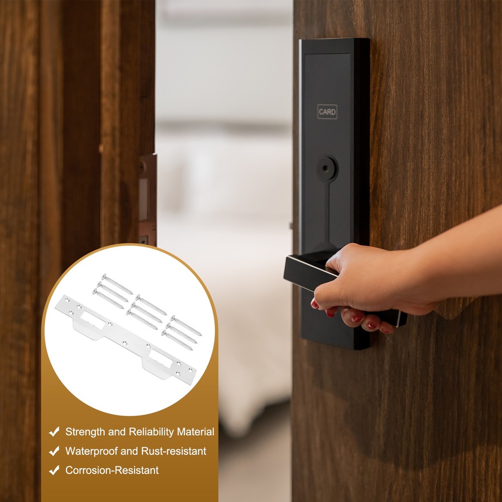 2Pcs for Door Lock Plate, 11" x 2 5/16" Security (Silver)