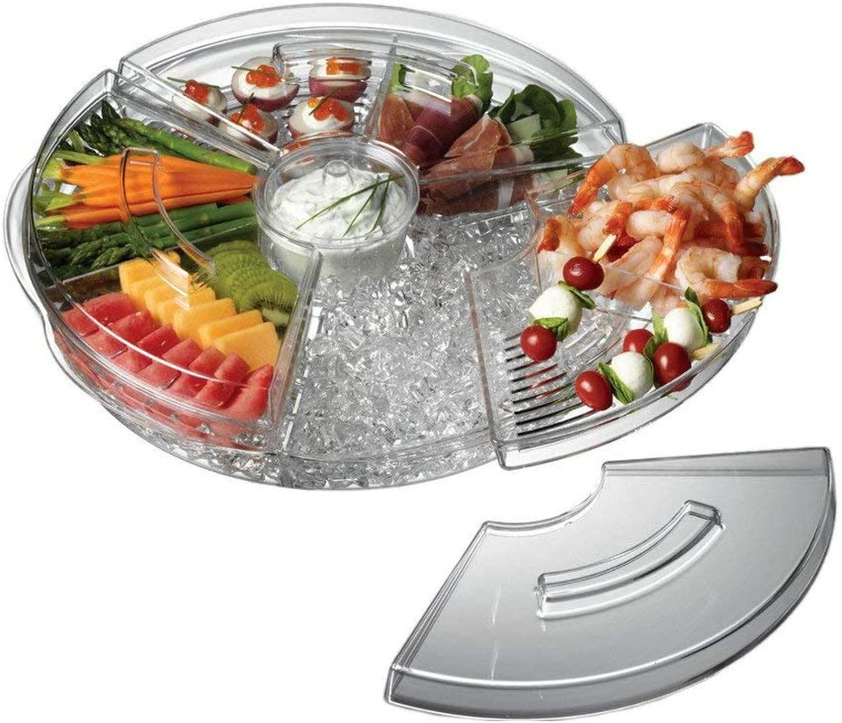 Appetizers on Ice with Lids, 16", Clear