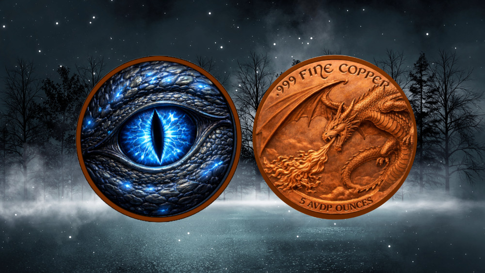 Ice Dragon's Eye Colorized 5 oz Copper Round (PRE-ORDER)