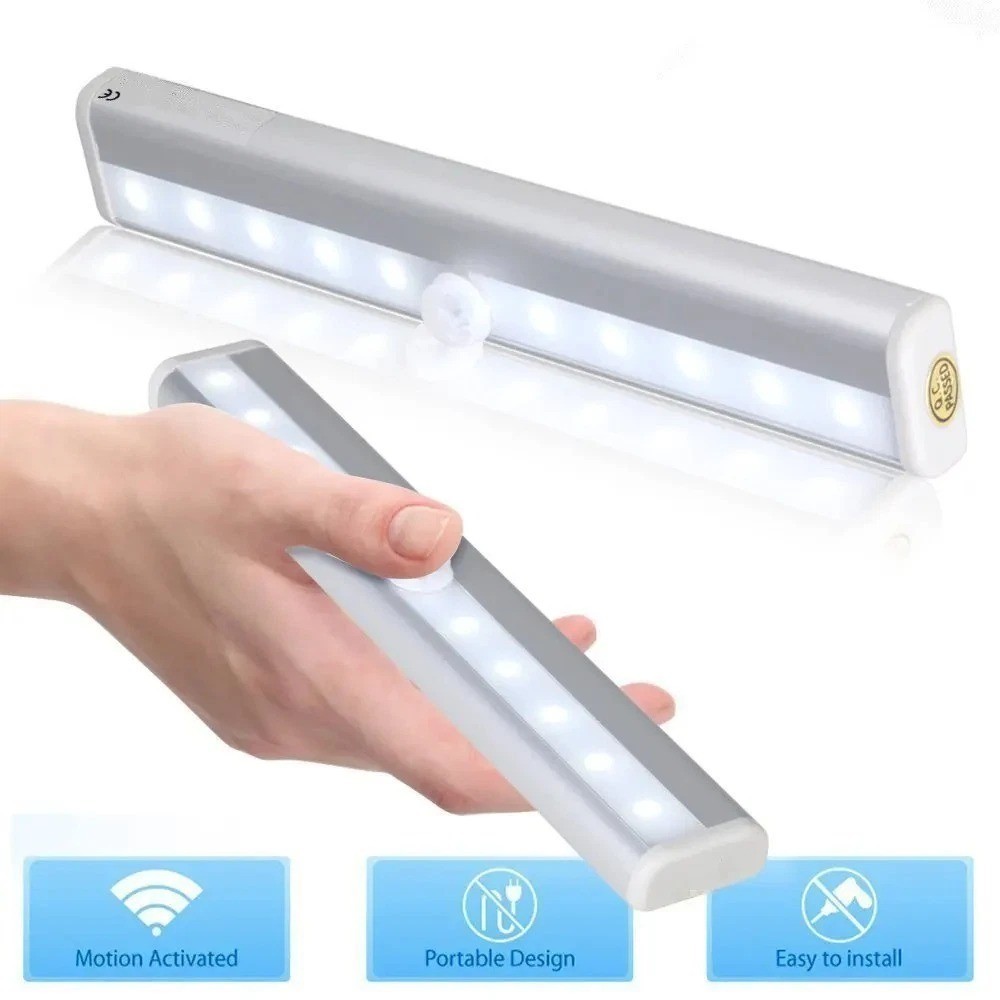 Under Cabinet Lights, 10 LED Motion Sensor Closet Lights, Wireless - 4 Pack