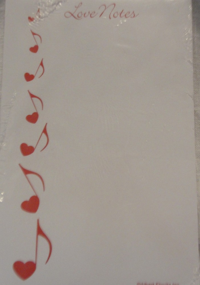 LOVE NOTES MUSIC  NOTE PAD