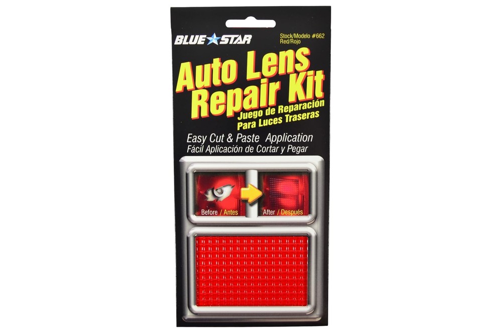 Blue Star Grid Pattern Auto Lens Repair Kit (Red) Red