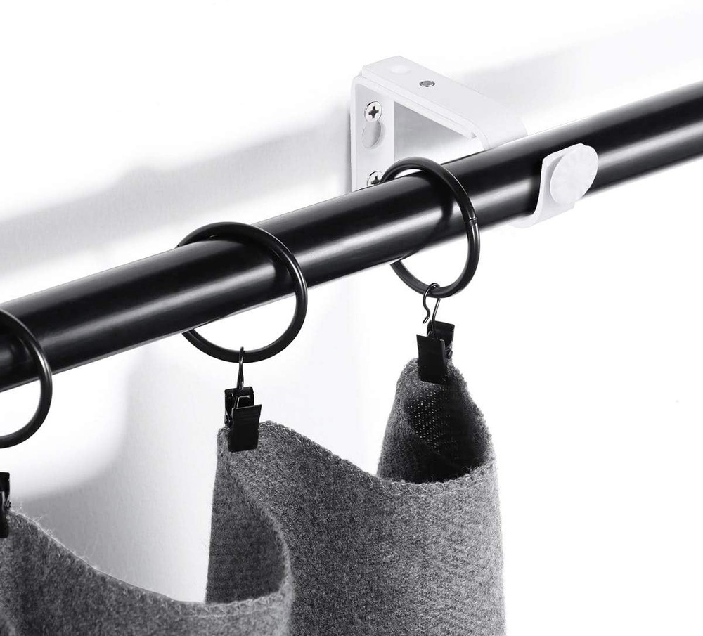 White Adjustable Curtain Rod Brackets 10 Pack Drapery Bracket for