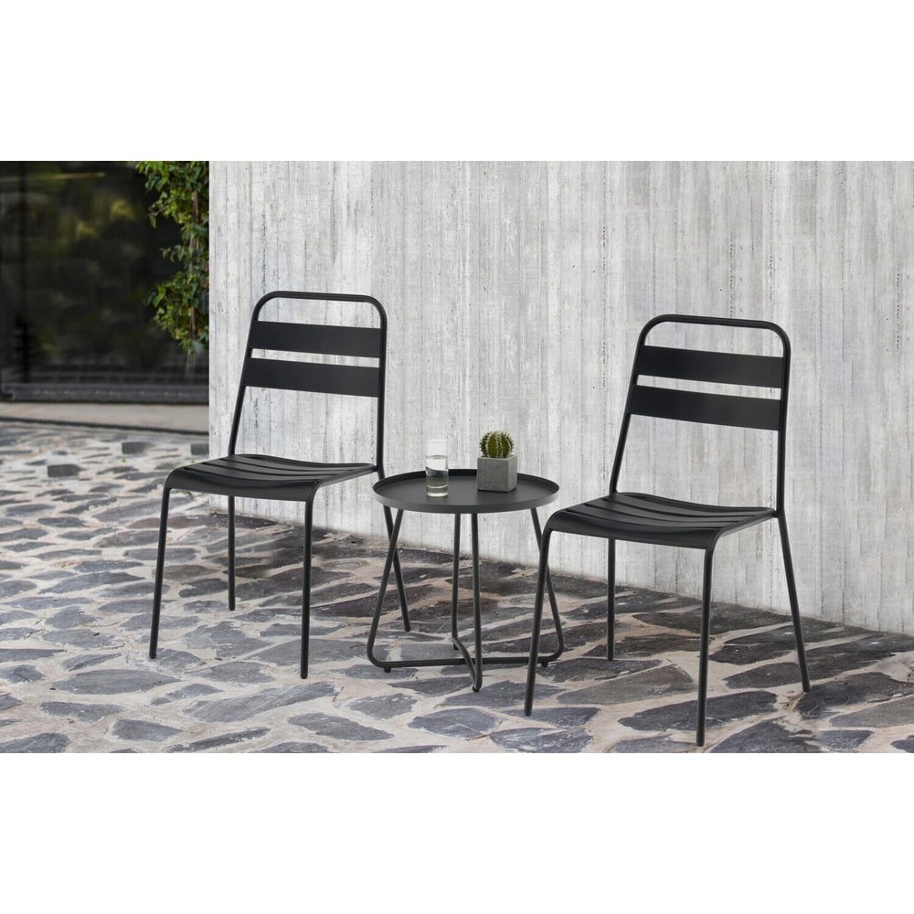 18 Gray Rounded Aluminum Outdoor Side Table