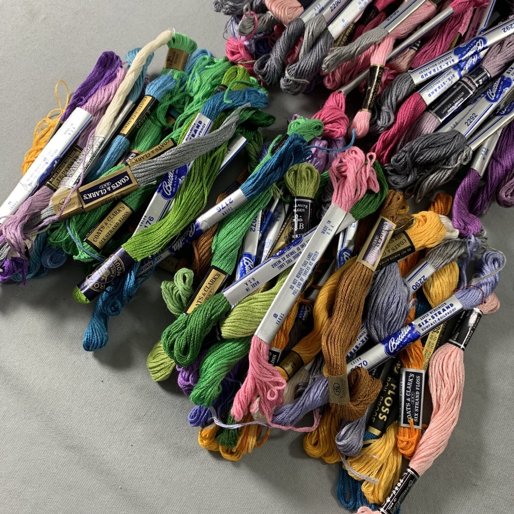 LOT 100 Vtg Embroidery Floss Threads