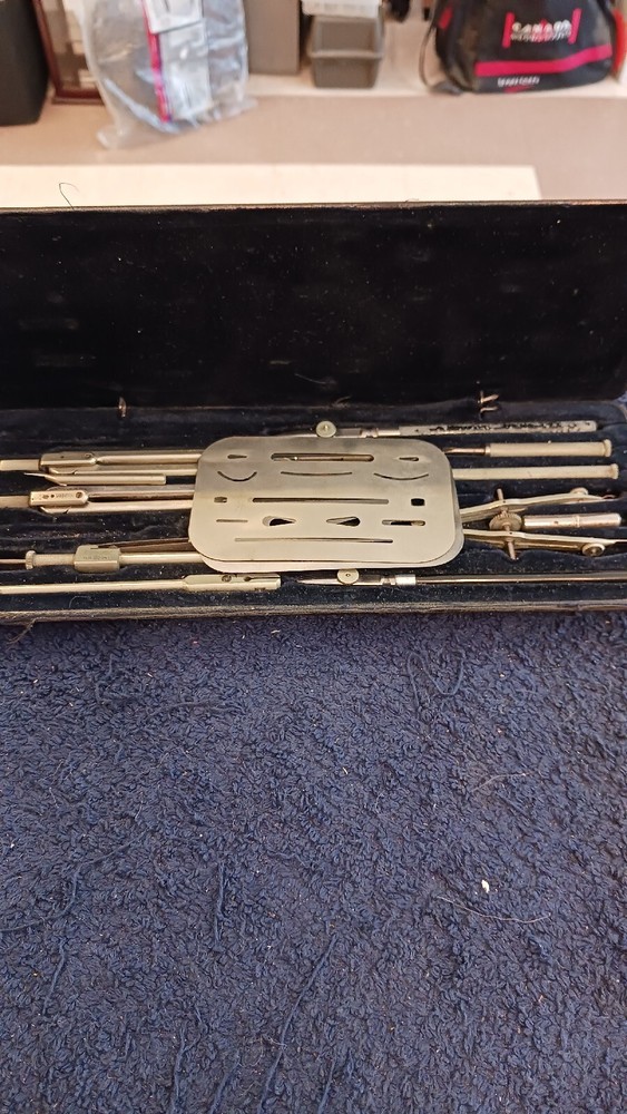 Rare Antique German E.O. RICHTER & CO. PRACISION,DRAFTING, DRAWING TOOLS SET .