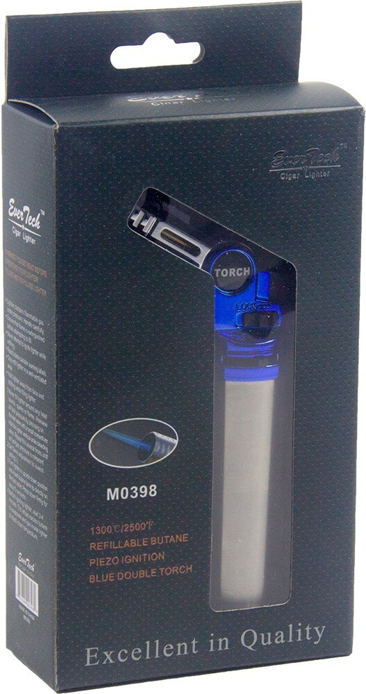 Metal Torch Lighter Adjustable Head Refillable Jet Flame for Cigar BBQ Gift