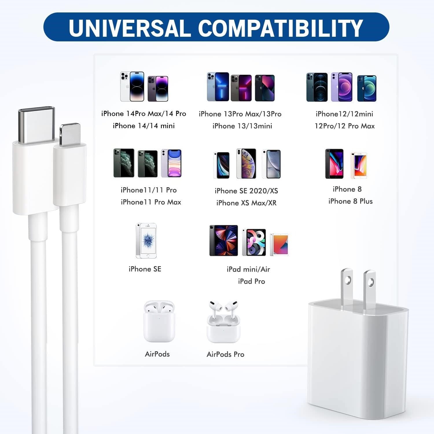 Fast Charger Cable PD 20W USB C Type C Cord For iPhone 14 13 12 11Pro XR X 8 Lot