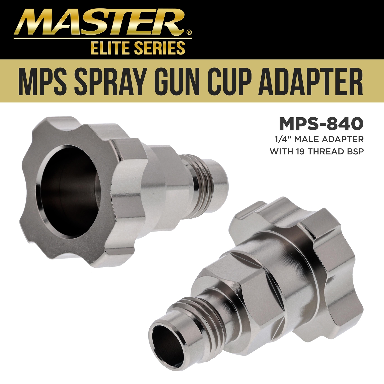 Master Elite MPS Spray Gun Cup Adapter 840 - Fits Iwata LS400, WS400 Spray Guns