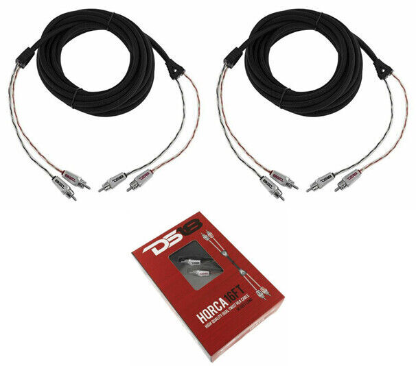 2 x DS18 16 ft 2 Channel Shielded Twisted RCA PRO Audio Cable Amp Cable