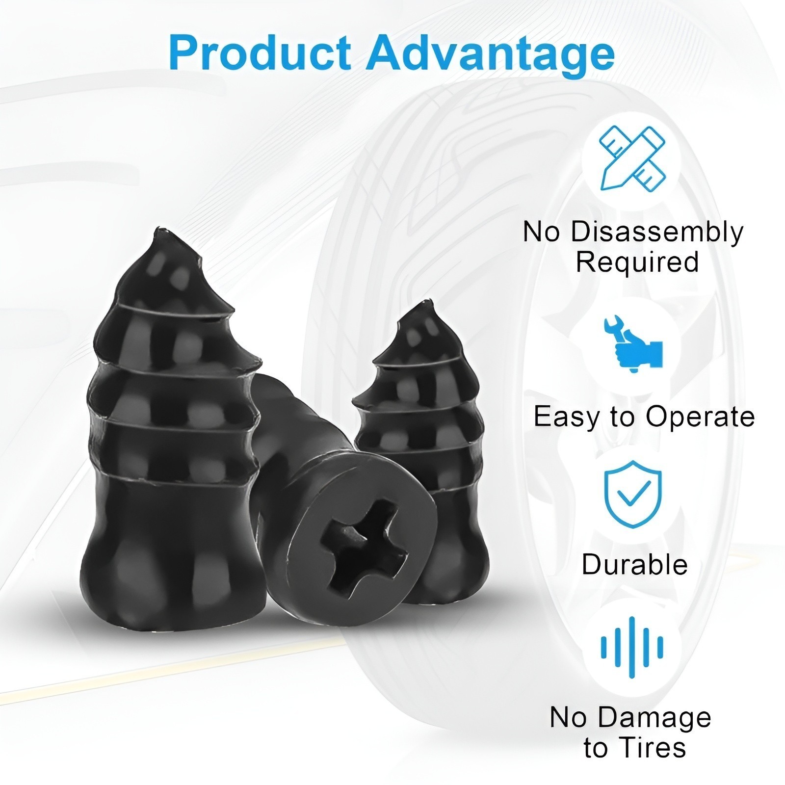 100PCS Tire Repair Screws Kit With Screwdriver 3 Sizes Rubber Plugs Flat Tires