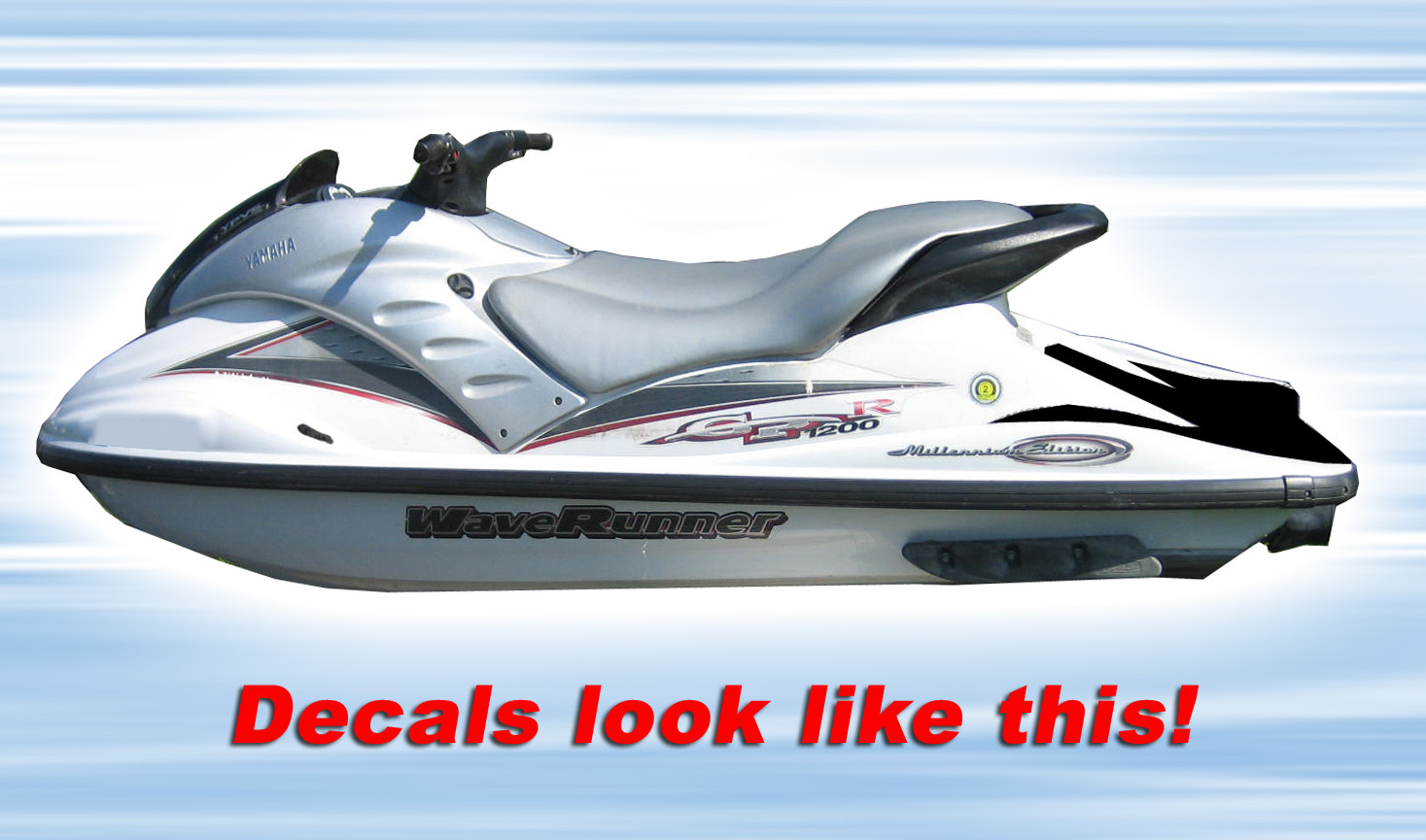 2000 YAMAHA GP1200R MILLENIUM EDITION DECAL KIT WAVERUNNER GRAPHICS 1200 R GPR