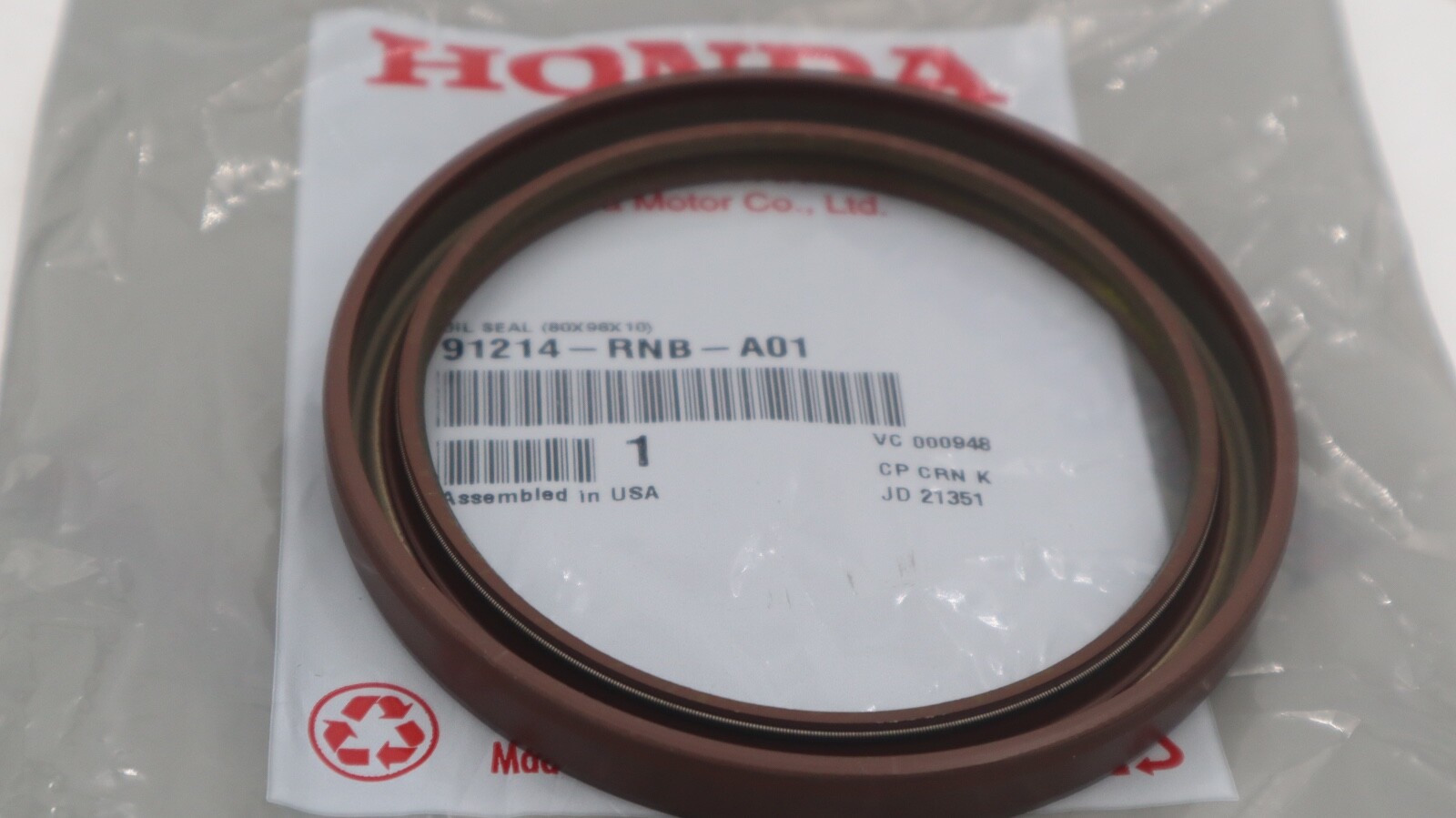 OEM HONDA RSX K20 TYPE S CIVIC SI TSX ACCORD CR-V CRANKSHAFT REAR MAIN SEAL RNB