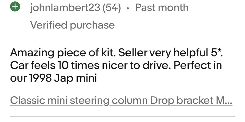 Classic mini steering column Drop bracket EXTENDED VERSION