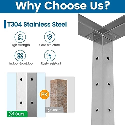 Corner Cable Railing Post 36 Inch 36"x2"x2" T-drilled One-Post Corner post