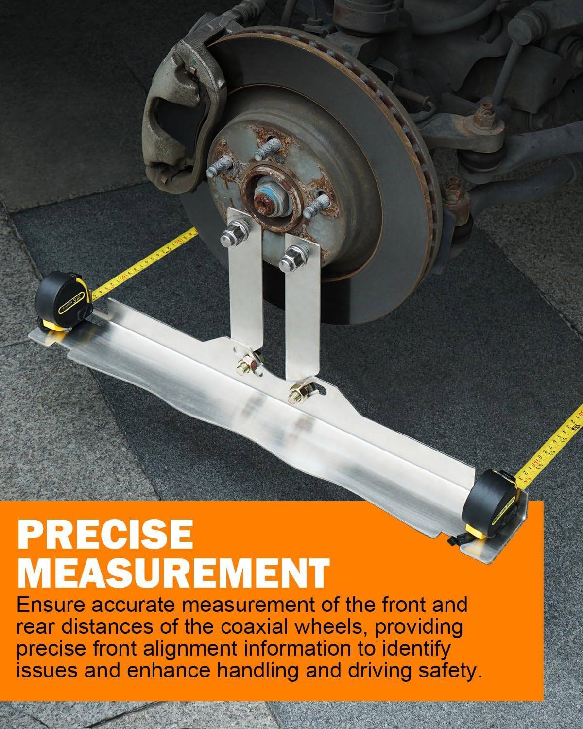 Upgraded Wheel Alignment Tool Stainless Steel w/ Connection Sheet& Tape Measures