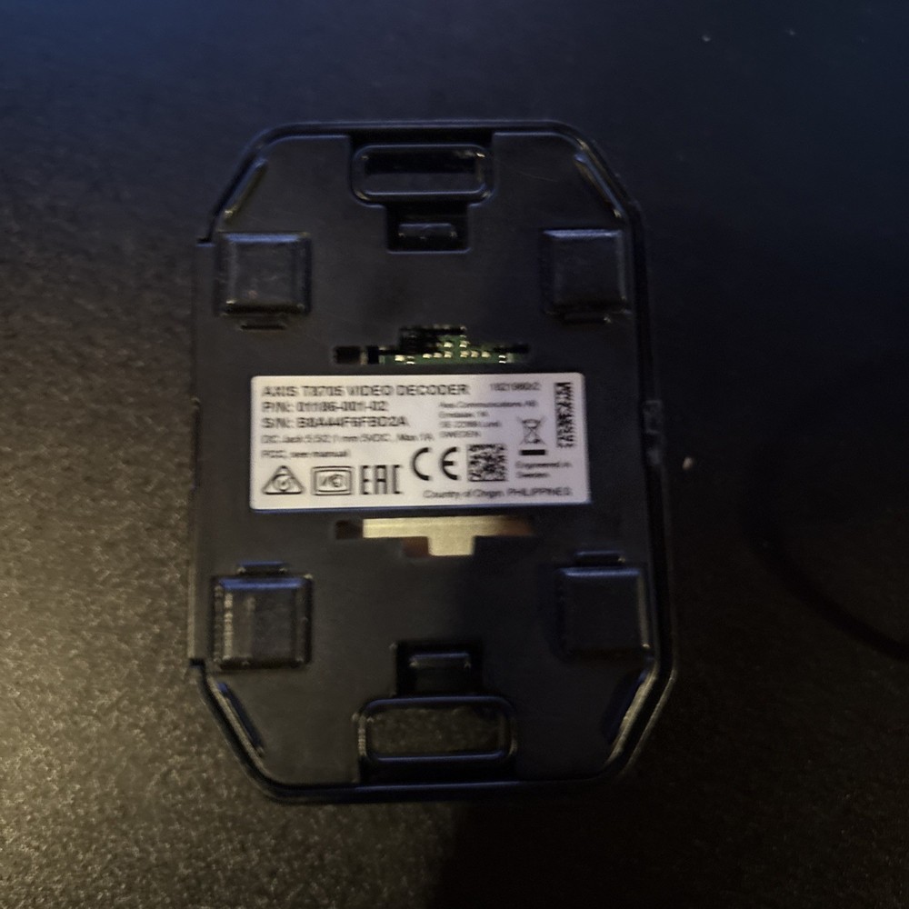 Axis T8705 Video Decoder US P/N: 01186-004 Axis Communications Security