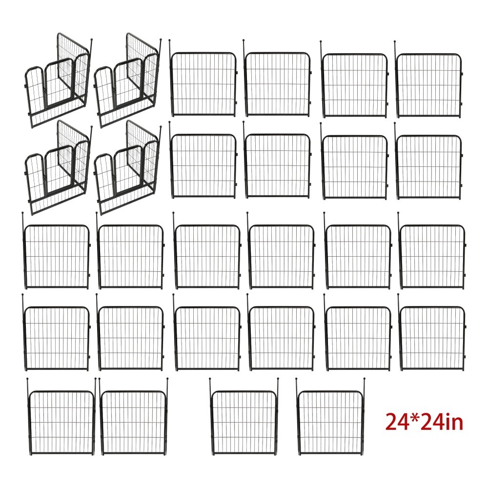 24"/32"/40" Dog Playpen 12/16/24/32 Panels Dog Pen Kennel Fence Outdoor Indoor