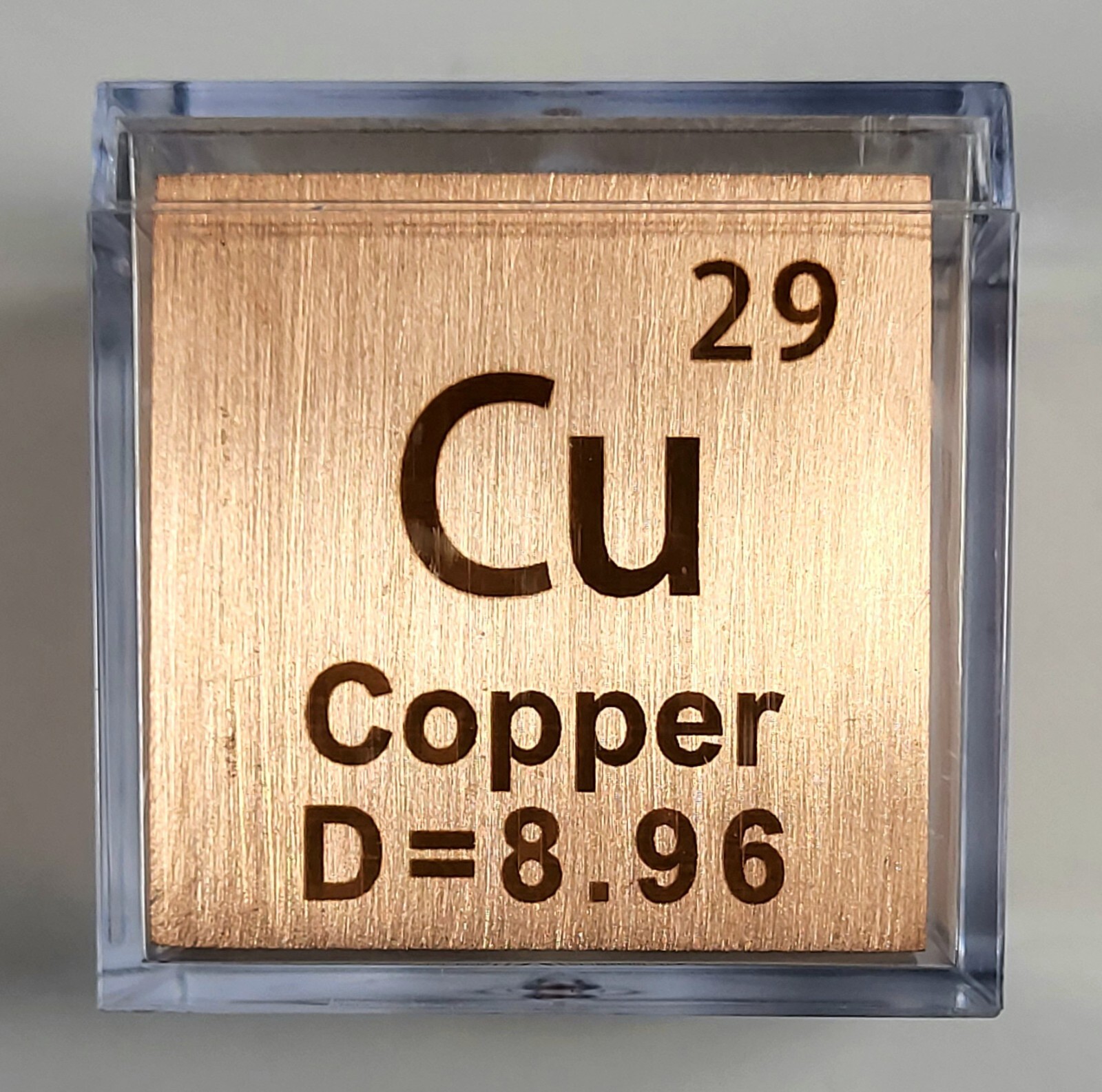 Metal Cube 99.9% Pure Periodic Table Element Engraved Density Collection + Case