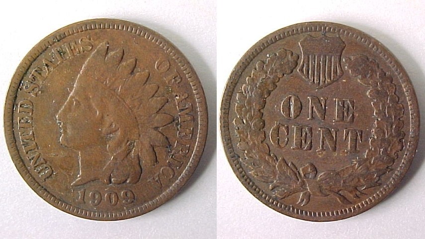 1909 Indian Cent Fine F