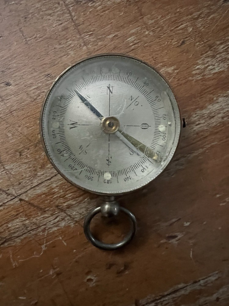 Antique Brass Pocket Compass- Circa 1940