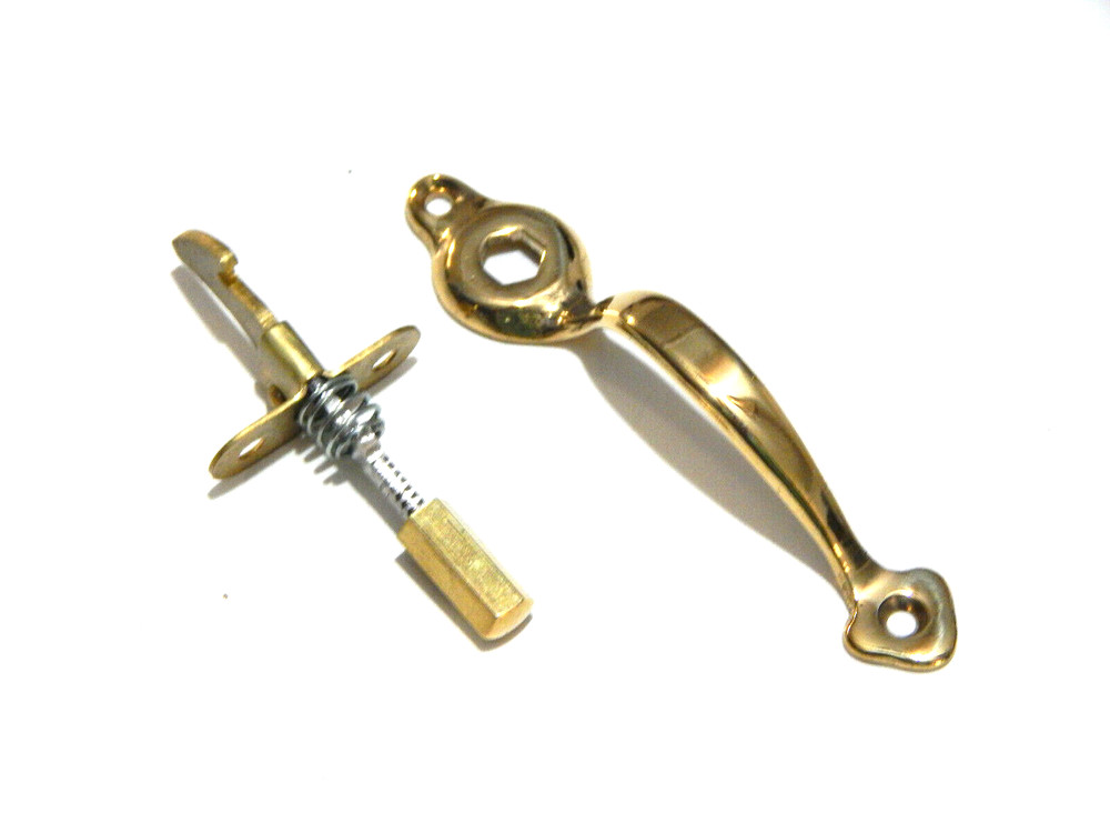 Vintage Brass Push Button Cabinet Hardware Latch For Book Case