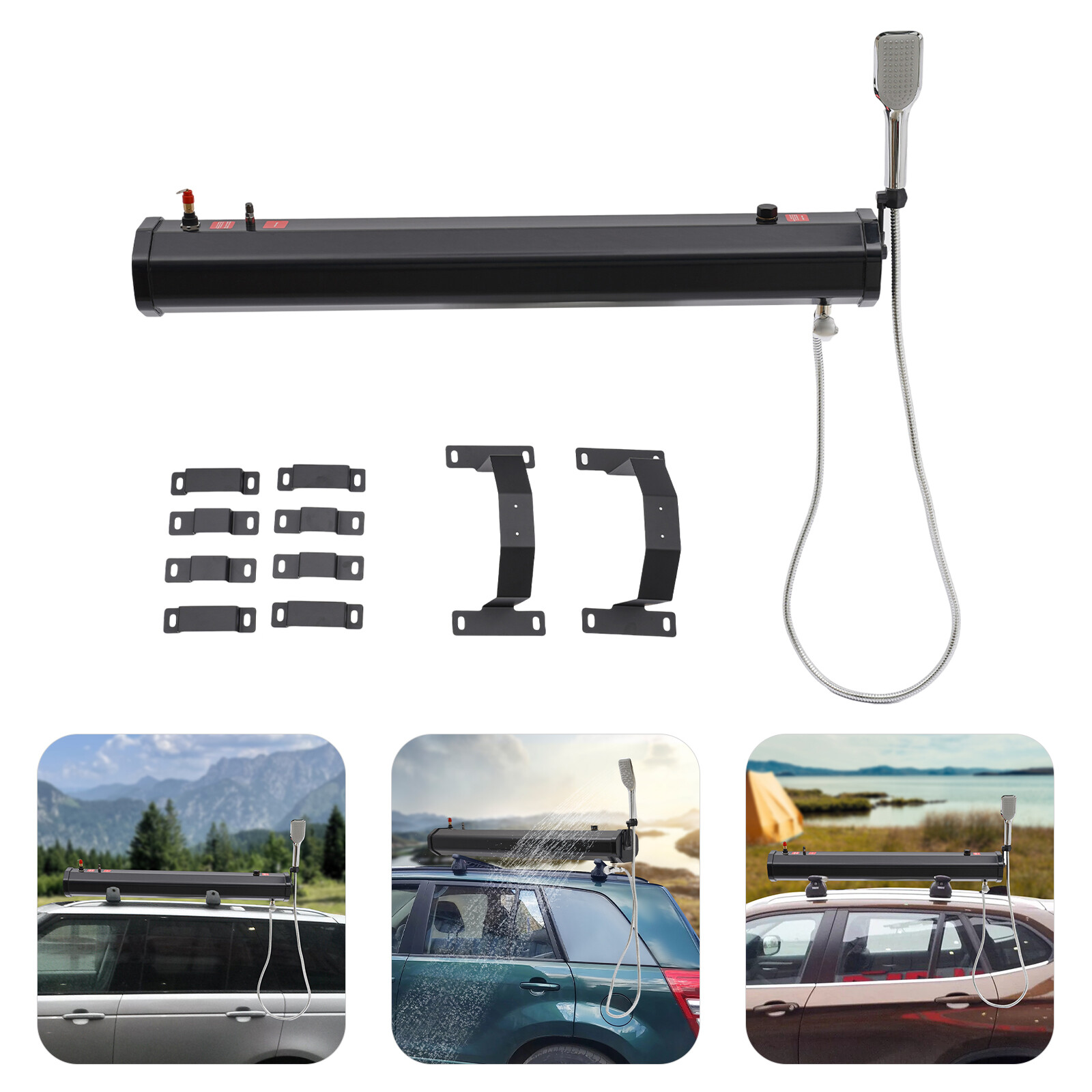 Water Tank for Camping Outdoor Water Supply Roof Rack Mount Road Shower Portable